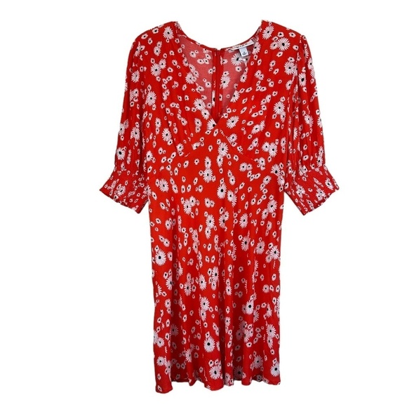 RIXO X Target Mini Dress Womens Size 12  V-Neck Daisy Print Cottagecore - Picture 7 of 16